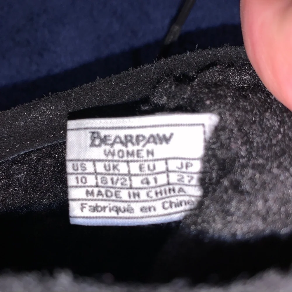 Bearpaw Angelina Wedge Ankle Boots Booties Black Suede Leather Women’s Size 10